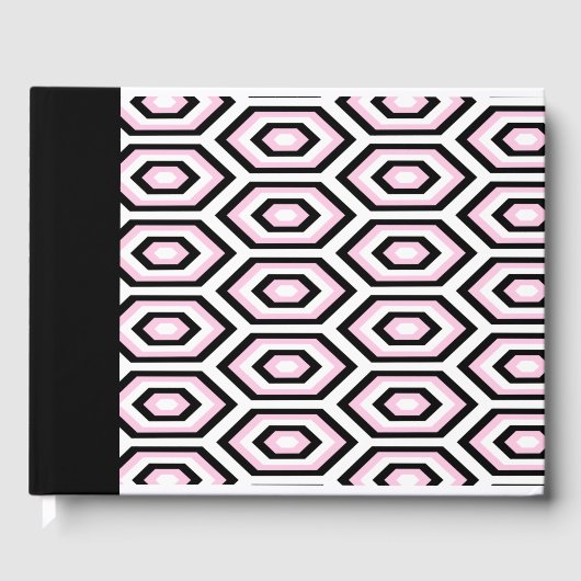黒、白、ピンク八角形 ゲストブック (正面)
