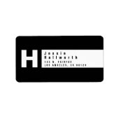 黒&白 |モダン差出人住所 ラベル (正面)