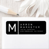 黒&白 |モダン差出人住所 ラベル (インサイチュ)