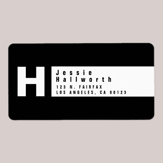 黒&白 |モダン差出人住所 ラベル