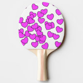 黒/白、モノグラムにピンクのハートを当てる 卓球ラケット (裏面)