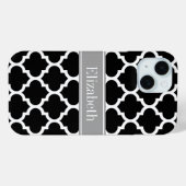 黒 白 モロッコ #5 ダークグレー 名前 モノグラム Case-Mate iPhoneケース (裏面 (横))