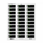 黒/白/ライムグリーンはっきりしたスワール結婚ズ ラベル (フルシート)