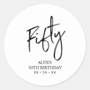 黒&白  レタリング誕生日お願い ラウンドシール