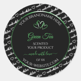 黒 白 ワード クラウド プロダクト ラベル 緑のハート