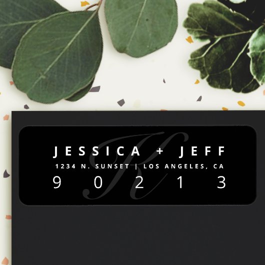 黒&白 |差出人住所 ラベル