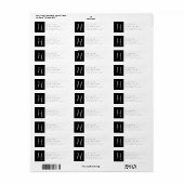 黒&白 |差出人住所 ラベル (フルシート)