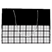 黒、白、格子縞、上品、シックモダン、スタイリッシュ、 ラージペーパーバッグ (裏面)