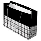 黒、白、格子縞、上品、シックモダン、スタイリッシュ、 ラージペーパーバッグ (正面アングル)