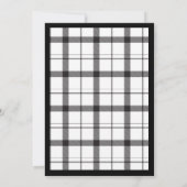 黒、白、格子縞、上品、シック、モダン結婚ズ 招待状 (裏面)