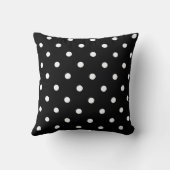 黒（白）水玉模様 クッション (裏面)