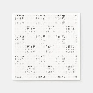 黒、白、灰のアートプリント2枚のナプキン スタンダードカクテルナプキン