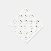 黒、白、灰のアートプリント2枚のナプキン スタンダードカクテルナプキン (角)