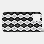 黒、白、灰色のダイヤモンドパターンケースメイトiP Case-Mate iPhoneケース (裏面 (横))