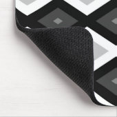 黒、白、灰色のダイヤモンドパターン マウスパッド (コーナー)