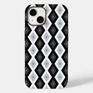 黒、白、灰色のダイヤモンドパターン Case-Mate iPhone 14ケース
