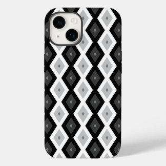 黒、白、灰色のダイヤモンドパターン Case-Mate iPhone 14ケース