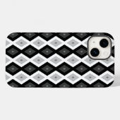 黒、白、灰色のダイヤモンドパターン Case-Mate iPhoneケース (裏面 (横))