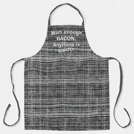 黒、白、灰色のチェックパターン エプロン (正面)