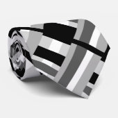 黒、白、灰色のパターンでプレイドを作成モダンする ネクタイ (ロール)