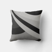黒、白、灰色のモダンデザイン クッション (裏面)
