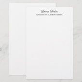 黒 白 筆記 エレガント ミニマル スタイリッシュ 便箋 (正面/裏面)