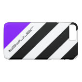 黒、白、紫の名前ストライプ付きカスタムの Case-Mate iPhoneケース (裏面(横))