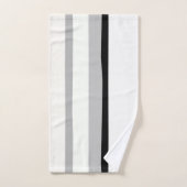 黒、白、緑の抽象芸術ストライプ バスタオルセット (ハンドタオル)