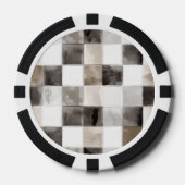 黒 白 茶色の四角形 ポーカーチップ (正面)
