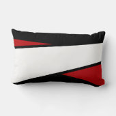 黒、白、赤いデザインストライプ、腰枕 ランバークッション (裏面)