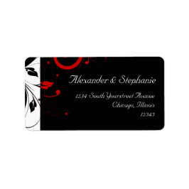 黒+白(赤い逆旋回のラベル付結婚き) ラベル