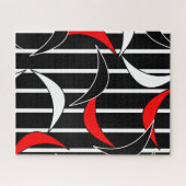 黒、白、赤のアーモダント ジグソーパズル (横)