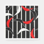 黒、白、赤のアーモダント スタンダードランチョンナプキン (正面)