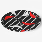 黒、白、赤のアーモダント ペーパープレート (アングル)
