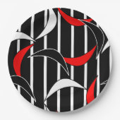 黒、白、赤のアーモダント ペーパープレート (正面)