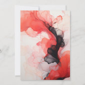 黒、白、赤のインク結婚の 招待状 (裏面)