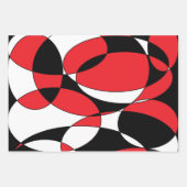 黒・白・赤のエリプティカル包装紙S ラッピングペーパーシート (正面)