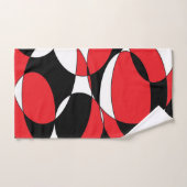 黒、白、赤のエリプティカル バスタオルセット (ハンドタオル)