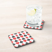 黒/白/赤のカー遊ドすべてのシンボルLino Cut コースター (右側)