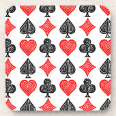 黒/白/赤のカー遊ドすべてのシンボルLino Cut コースター (正面)