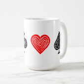 黒/白/赤のカー遊ドすべてのシンボルLino Cut コーヒーマグカップ (正面右)