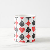 黒/白/赤のカー遊ドすべてのシンボルLino Cut コーヒーマグカップ (中央)