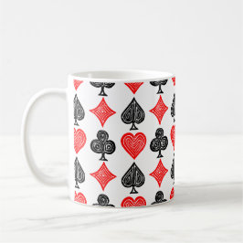 黒/白/赤のカー遊ドすべてのシンボルLino Cut コーヒーマグカップ