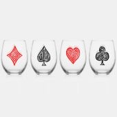 黒/白/赤のカー遊ドすべてのシンボルLino Cut ステムなしワイングラス (裏面)