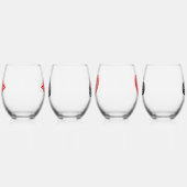 黒/白/赤のカー遊ドすべてのシンボルLino Cut ステムなしワイングラス (左)