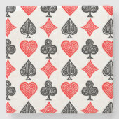 黒/白/赤のカー遊ドすべてのシンボルLino Cut ストーンコースター (正面)