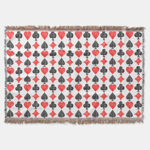 黒/白/赤のカー遊ドすべてのシンボルLino Cut スローブランケット