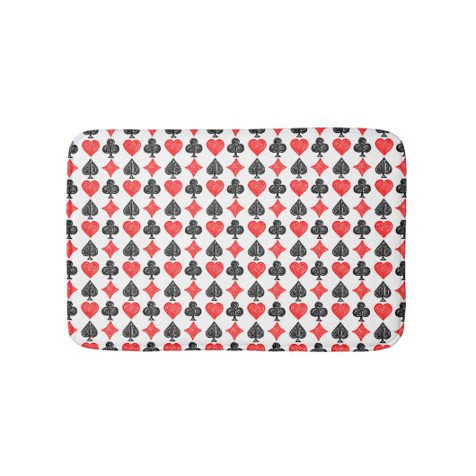黒/白/赤のカー遊ドすべてのシンボルLino Cut バスマット (正面)