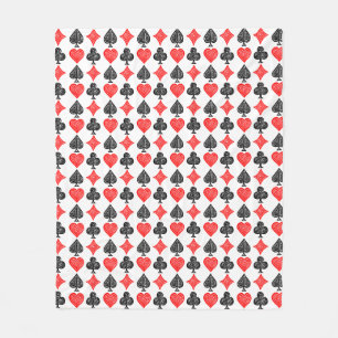 黒/白/赤のカー遊ドすべてのシンボルLino Cut フリースブランケット