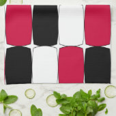 黒・白・赤のキッチンタオル キッチンタオル (折り畳み)